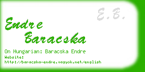 endre baracska business card